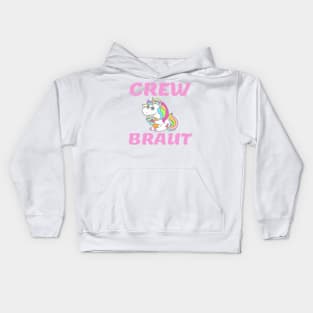 Bachelorette Party Shirt Unicorn Crew Bride Kids Hoodie